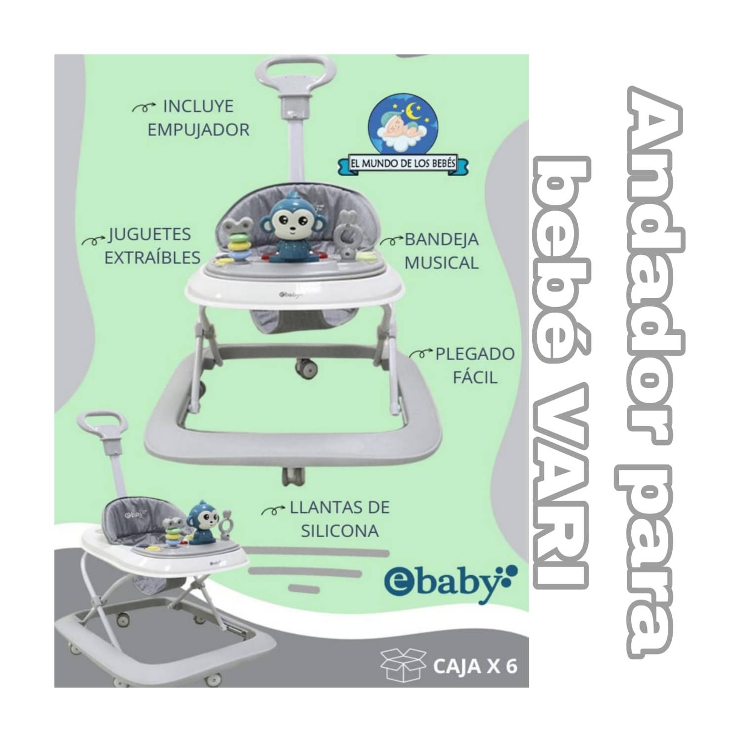 Ripley - HI BABY ANDADOR PARA BEBE MUSICAL Y LUCES CANGREJO VERDE