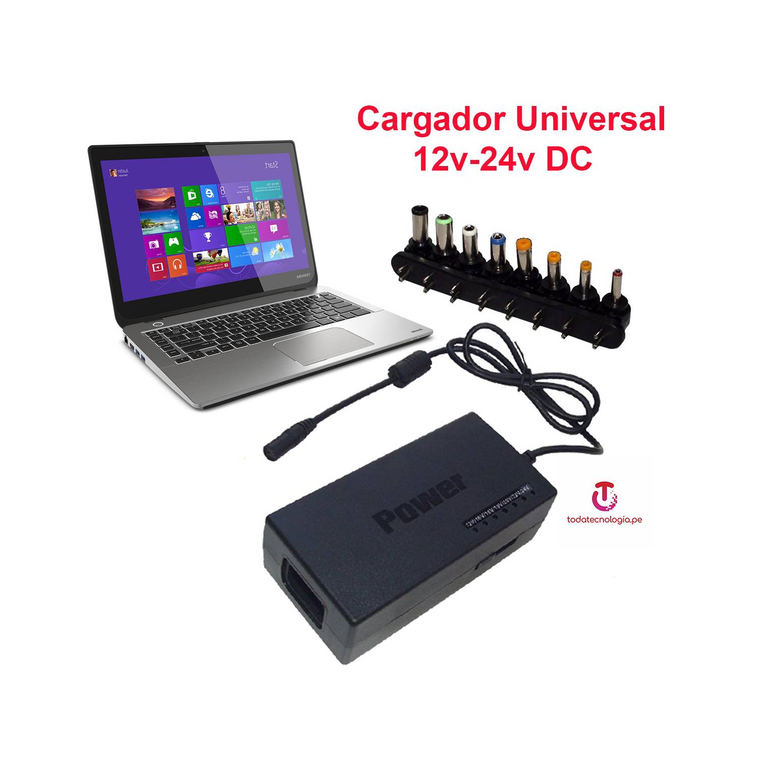 Cargador Universal Notebook Multivoltaje 12 A 24v - 96w — Central Shop