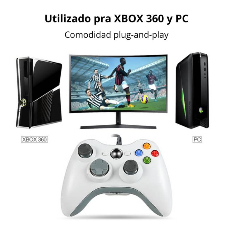 Mando con Cable Usb para Xbox 360 Pc Windows Gamepad Joystick NJX301  IMPORTADO