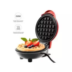 MINI - Mini wafflera antiadherente roja eléctrica MINI IS MIGHTY