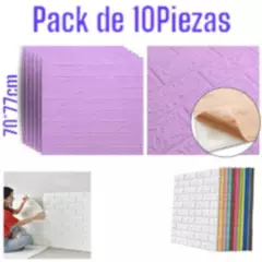 OEM - Pack x10Piezas Adhesivos de Pared 3d ladrillo Pegatina Sticker Paneles