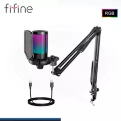 FIFINE - Micrófono Gamer Fifine A6T BLACK Soporte de brazo