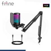 Fifine A6T Mircrófono con Soporte de brazo - Negro