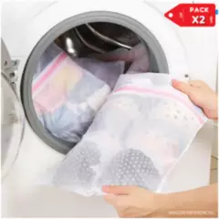 INSPIRA - Bolsa de lavandería de malla para lavar ropa delicada Pack x2