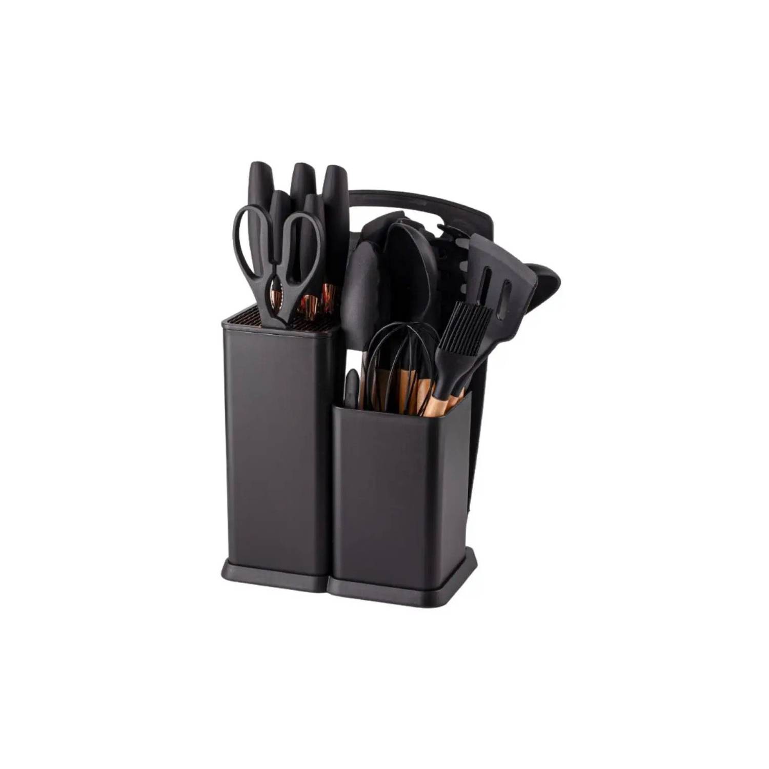 Set De Utensilios Para Cocina X12 Unidades Calidad Suprema Negro