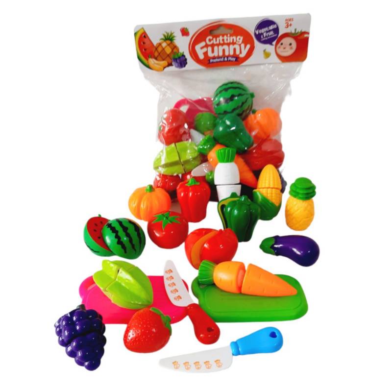 Juguete Pack De Frutas Verduras Para Cortar Didactico Niños