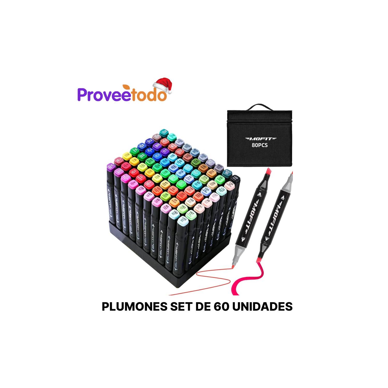 Set de plumones de doble punta 80pz