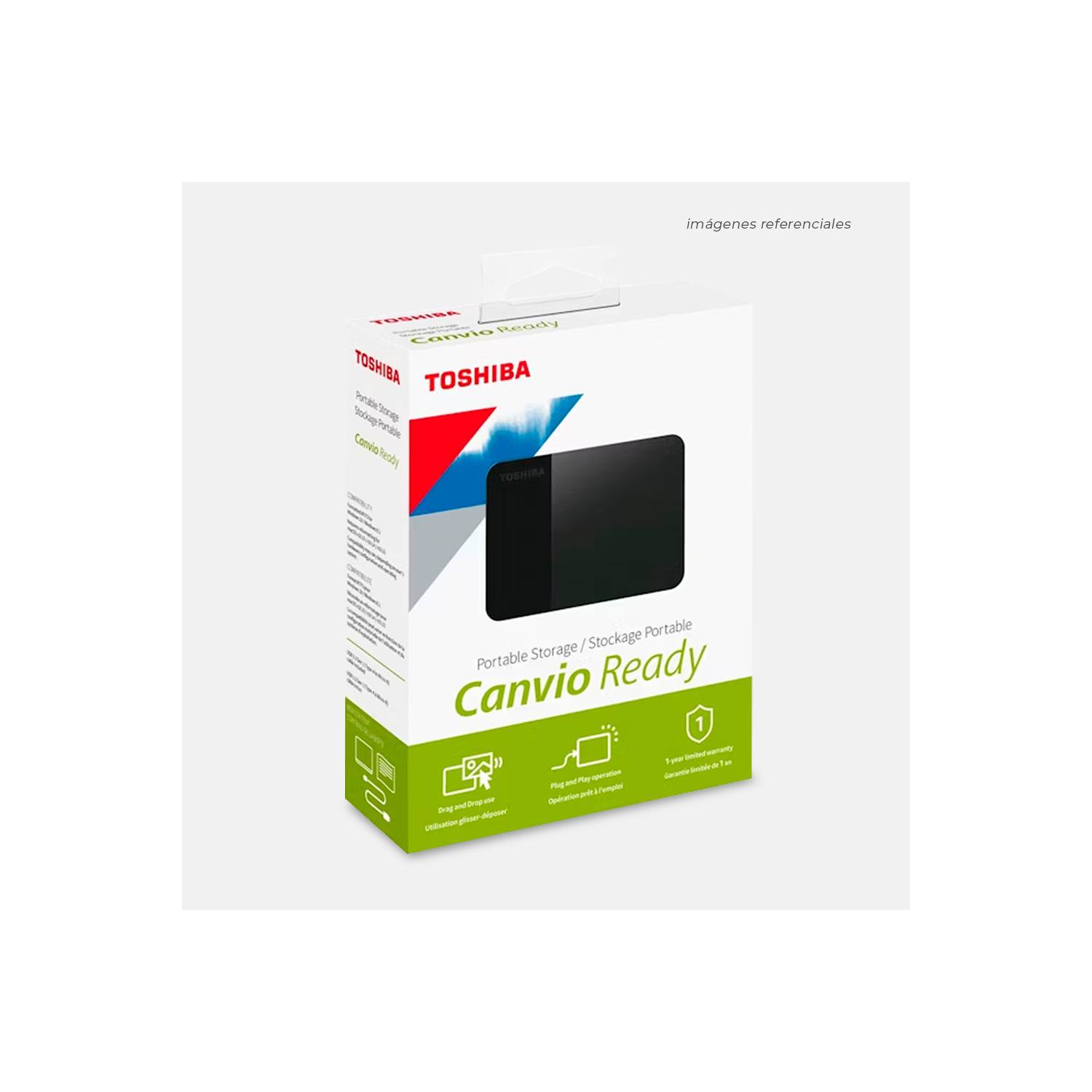 DISCO DURO EXTERNO TOSHIBA 2TB CANVIO BASICS, CONEXION USB 3.0, UNIDAD DE  ALMACENAMIENTO PORTABLE, NEGRO (HDTB520XK3AA)