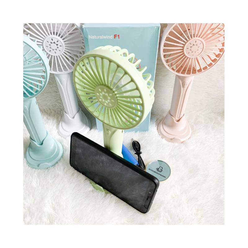 Mini ventilador portátil con reposador (Verde oliva)