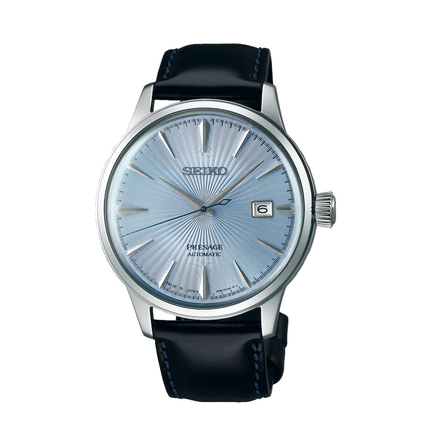 Reloj Seiko Presage Cocktail Hombre Plateado y Azul Automático SSA405J1