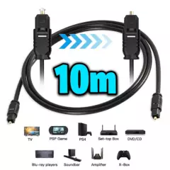 GENERICO - Cable audio óptico digital toslink slim 10 metros 10m fibra optica