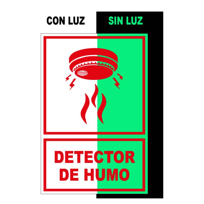 Señal Detector de Humo Vinil Adhesivo Sin Base - Nacional