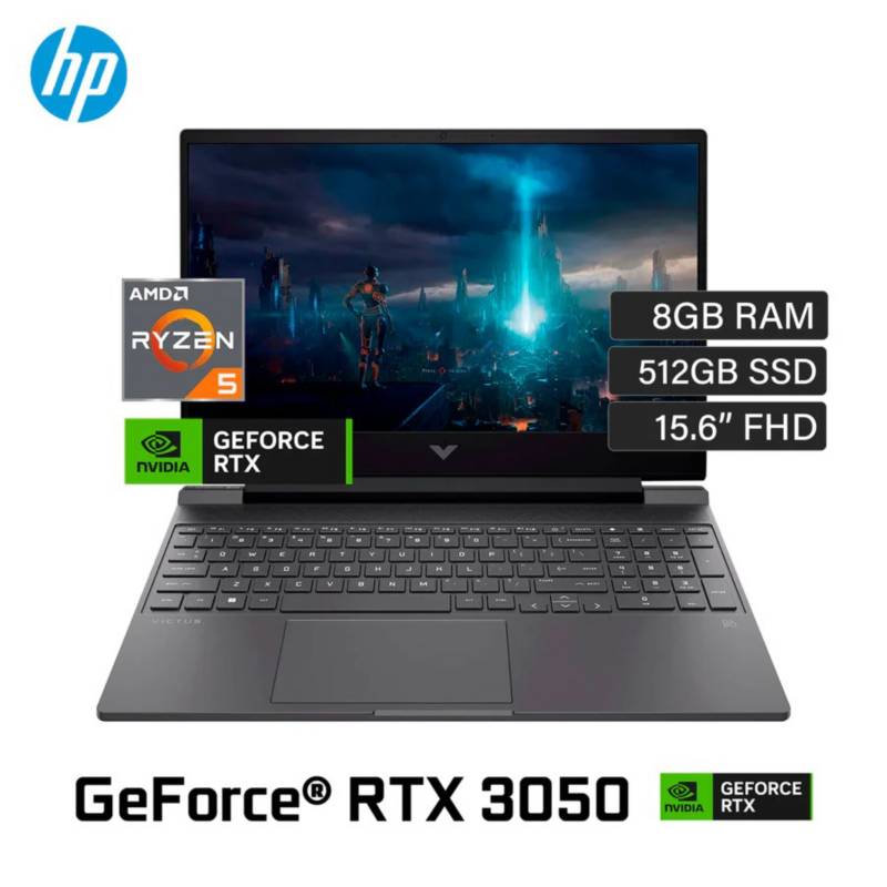 Laptop Hp Victus 15 Fb0128la R5 5600h 8gb Ddr4 512gb Ssd 4g Video Rtx 3050 156 Fhd 144hz 5066