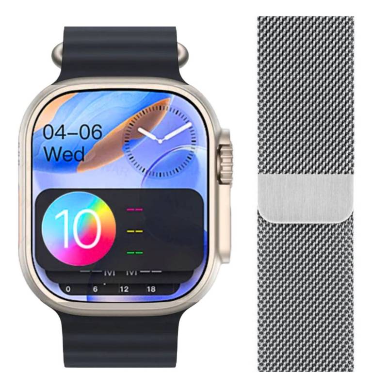Smart Watch Hello Watch 3 Plus Ultra y Correa Milanese Loop Plata OEM