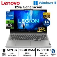 Laptop Lenovo 15IAH7 LEGIÓN 15.6" FHD Intel Core i7-12700H 16GB RAM 512GB SSD RTX 3050Ti WIN 11