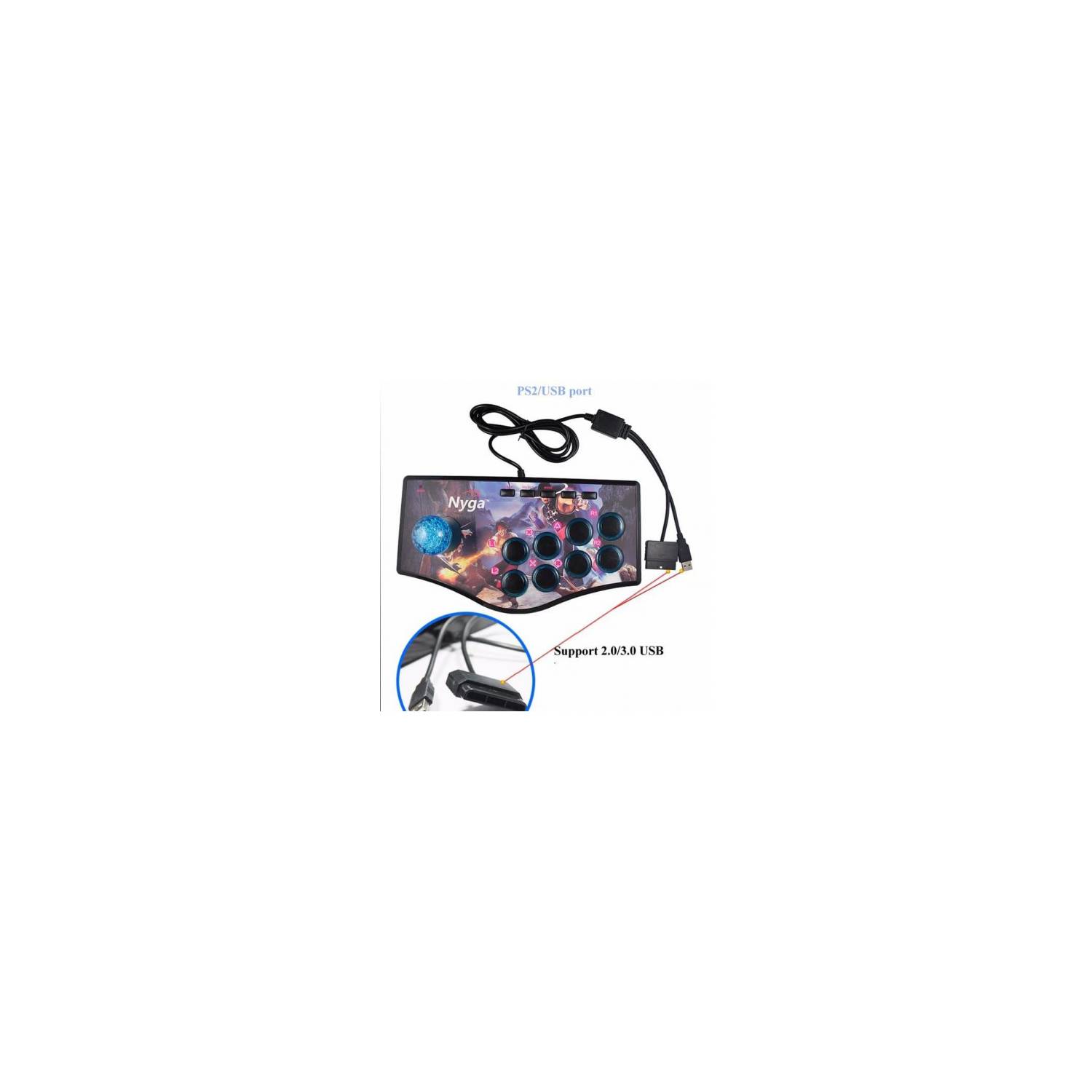 Mando Retro Arcade Nygacn Joystick para Ps2 Ps3 Pc Android Tv Smart OEM