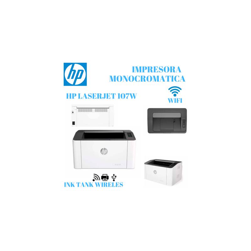 Impresora Hp 107W Láser Blanco y negro WiFi USB