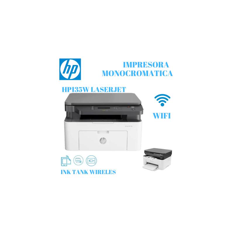 Impresora Multifunción Laser HP LaserJet 135w Monocromática WiFi