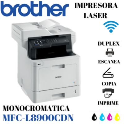 Impresora Laser a Color Multifuncional Brother MFC-L8900CDW Imprime Copia  Escanea Duplex Wi-Fi - Electro A