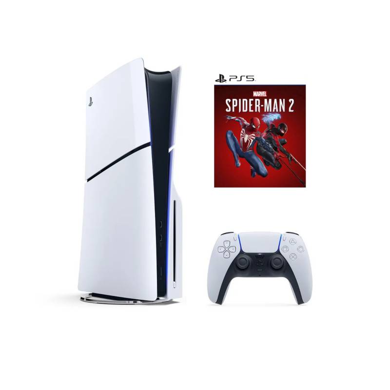 Consola PlayStation 5 Slim Lector de discos+ Juego digital Spiderman 2 SONY