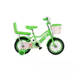 GENERICO - Bicicleta Infantil Kids Aro16 Con Luces Doble Asiento Verde
