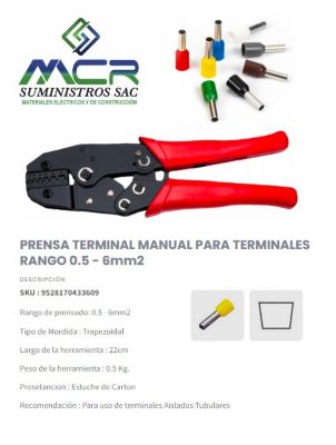 Prensa Terminal Tubular 0.5 - 6Mm2