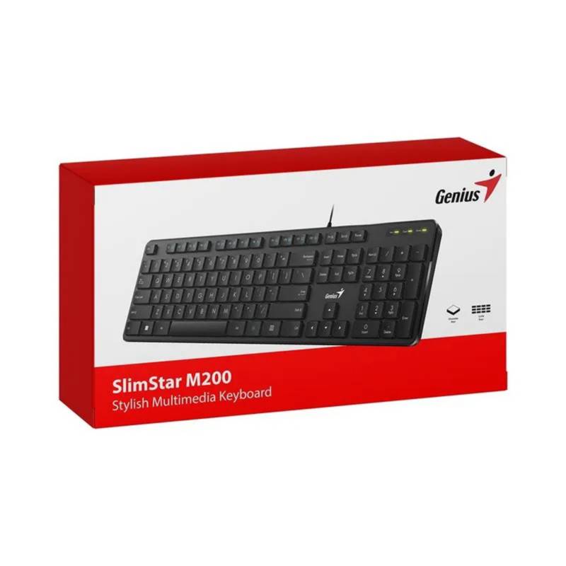 Teclado Genius Slimstar M200 Usb Multimedia Black Genius 2818