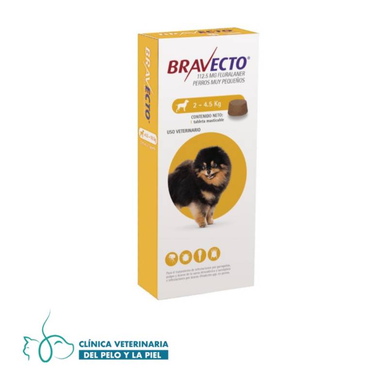 BRAVECTO - Bravecto de 2 a 4.5 Kg x 1 Pastilla