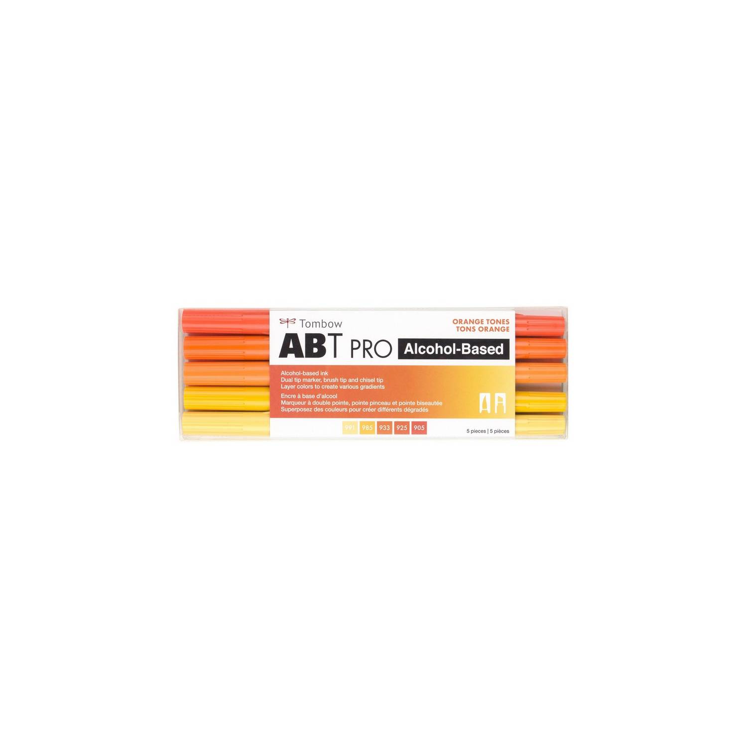 Tombow Abt Pro Alcohol Markers - Orange Tones, Set of 5