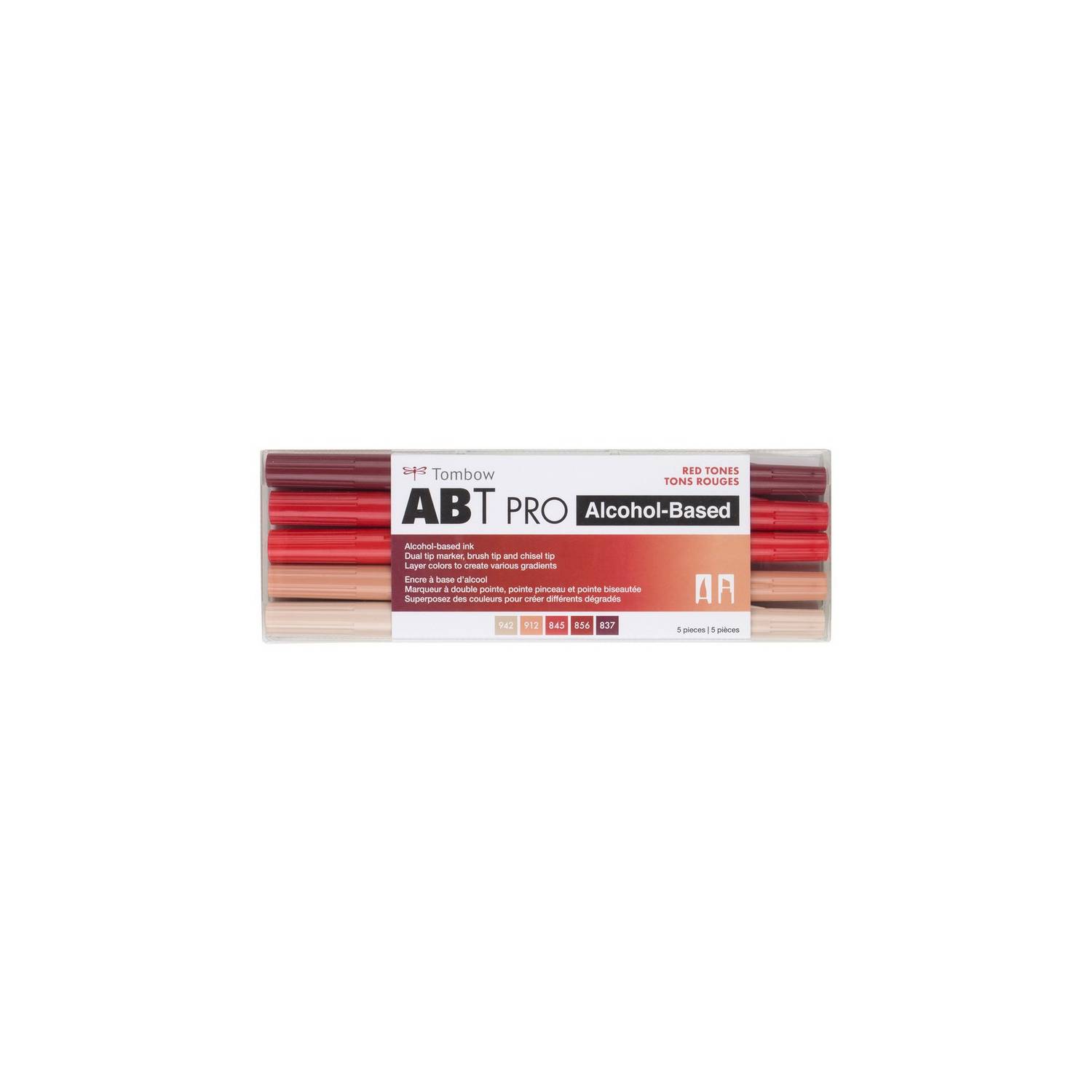 Tombow ABT Pro Alcohol Markers - Red Tones, Set of 5