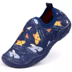 ORTOPASSO - Zapatillas para Bebe Niño Azul Aquashoes de Tiburones.