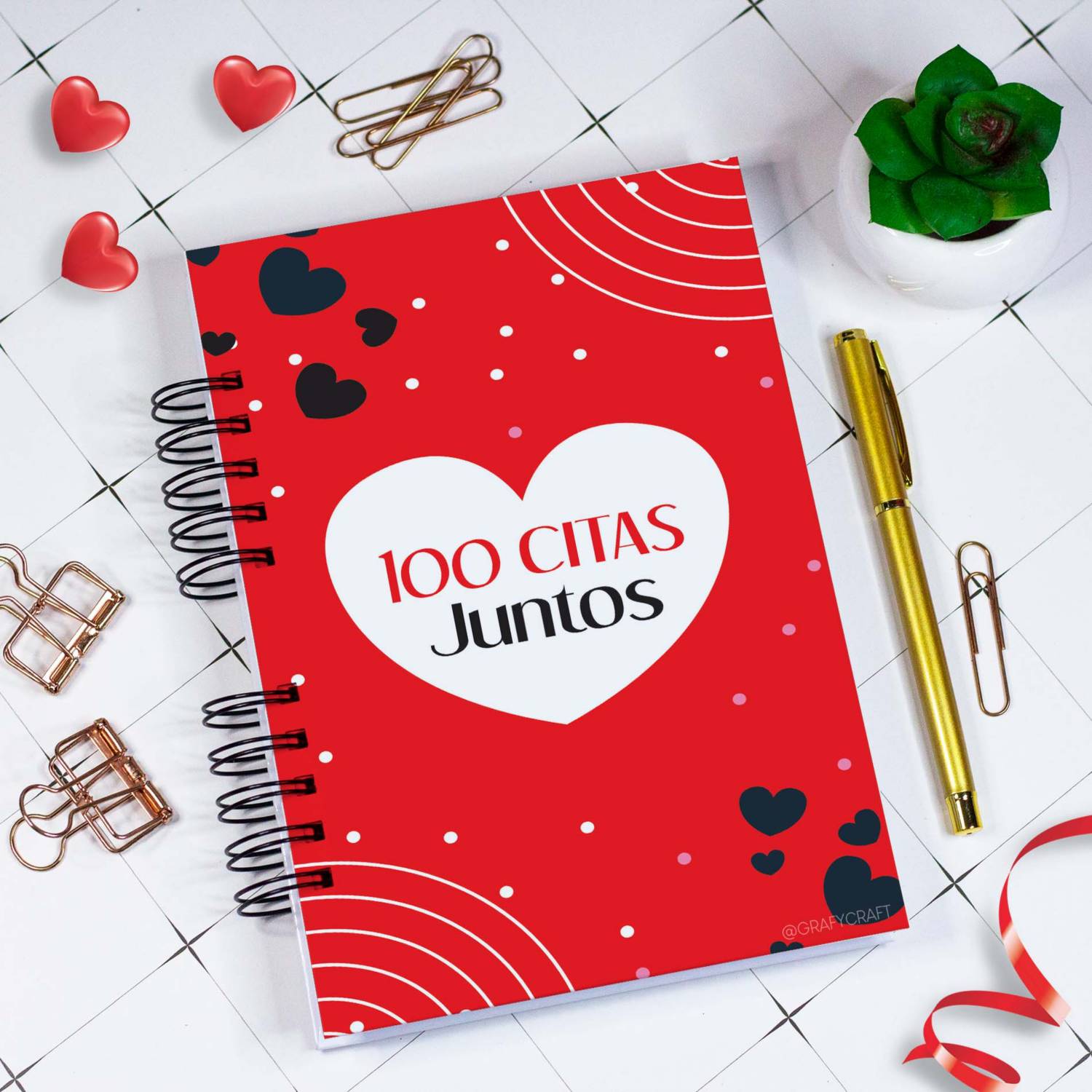 Libro / Album 100 Citas Juntos para Parejas - Rojo&Blanco. GENERICO