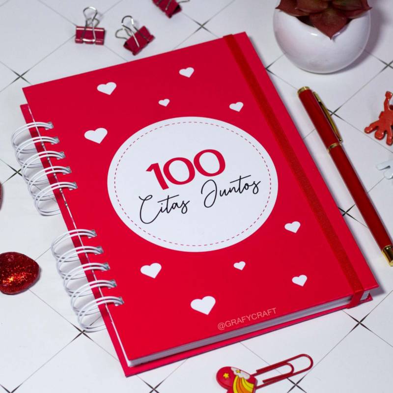 Libro / Album 100 Citas Juntos para Parejas - Rojo&corazon