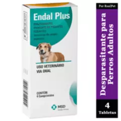 MSD - Desparasitante para Perros Endal Plus Caja x 4 Tabletas