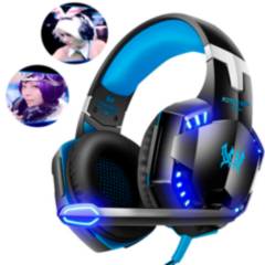KOTION EACH - Audífono Gamer con Micrófono Auricular con Luces Led - Azul