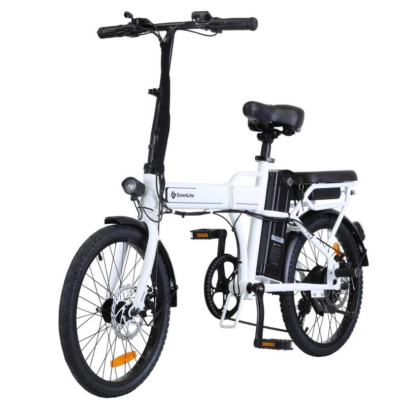 GREENLINE - Bicicleta Eléctrica Plegable Extraíble Litio Shimano Aro20