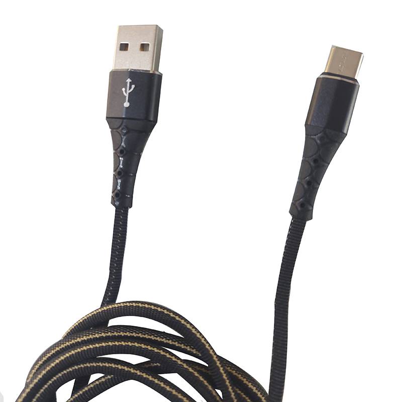 Cable de datos USB-Tipo C - Negro Carga rápida 6A Antienrrollamiento ROMAX
