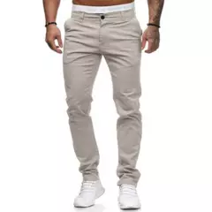 DENISASAA - Pantalones casuales pantalones de gasa ajustados para hombre