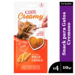 CAT IT - Snack Cremoso Gato Cat It Creamy Sabor Pollo Sachets 4x 10gr