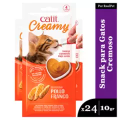 CAT IT - Snack Cremoso Gato Cat It Creamy Sabor Pollo Sachets 24x10gr