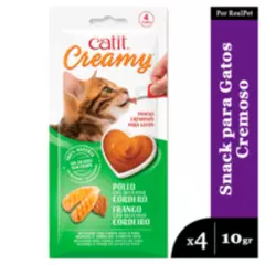 CAT IT - Snack Cremoso Gato Cat It Creamy Pollo y Cordero 4 x 10gr