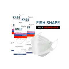 GENERICO - Mascarilla KN95 Fish Shape - Pack 100 Unidades Blanco