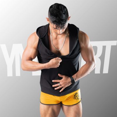 Oversize Fitness Hombre - Polo Algodón Negro - YML SPORT YML SPORT