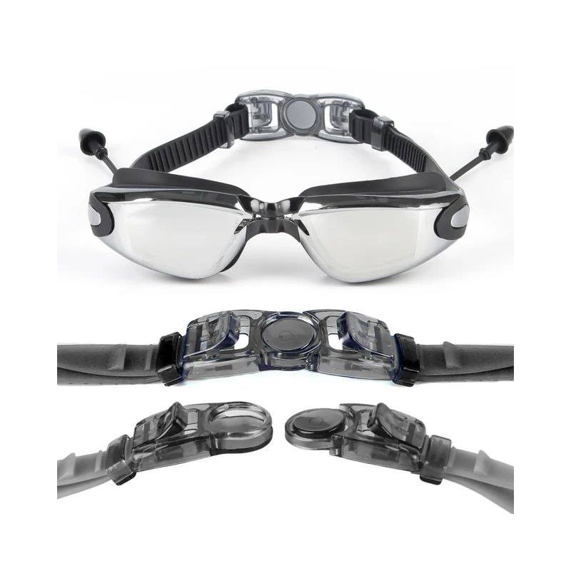 Gafas de natación tapones para los oídos Gafas impermeables Electroplate  Anti-Fog Anti-UV Tire Buckle Gafas profesionales de silicona para adultos -  China Tapones para las orejas de natación y gafas de baño