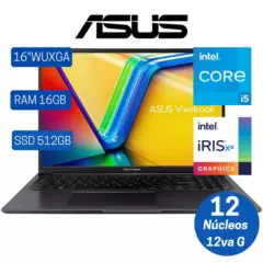 ASUS - Laptop ASUS X1605ZA-MB292 16 IPS CORE I5 12VA 16GB 512GB SSD W11 ULTRA VELOZ