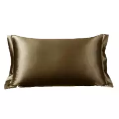 DENISASAA - Funda de almohada de seda de morera transpirable de doble cara-oro
