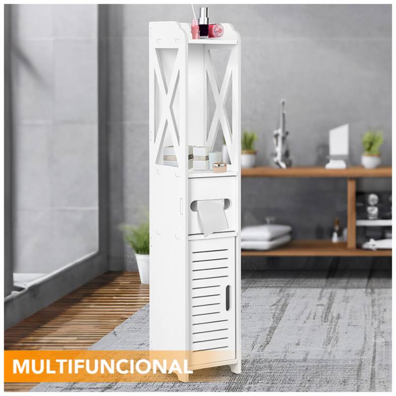 Estante organizador de baño 164x58x25 cm Blanco Trama