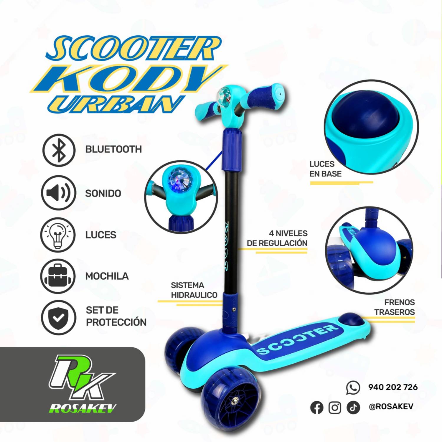 Scooter niño azul Cielo – RutaDeporte