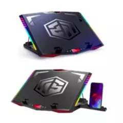 CYBERCOOL - Cooler Para Laptop Gamer Rgb Cybercool HA K7 Display 6 Niveles