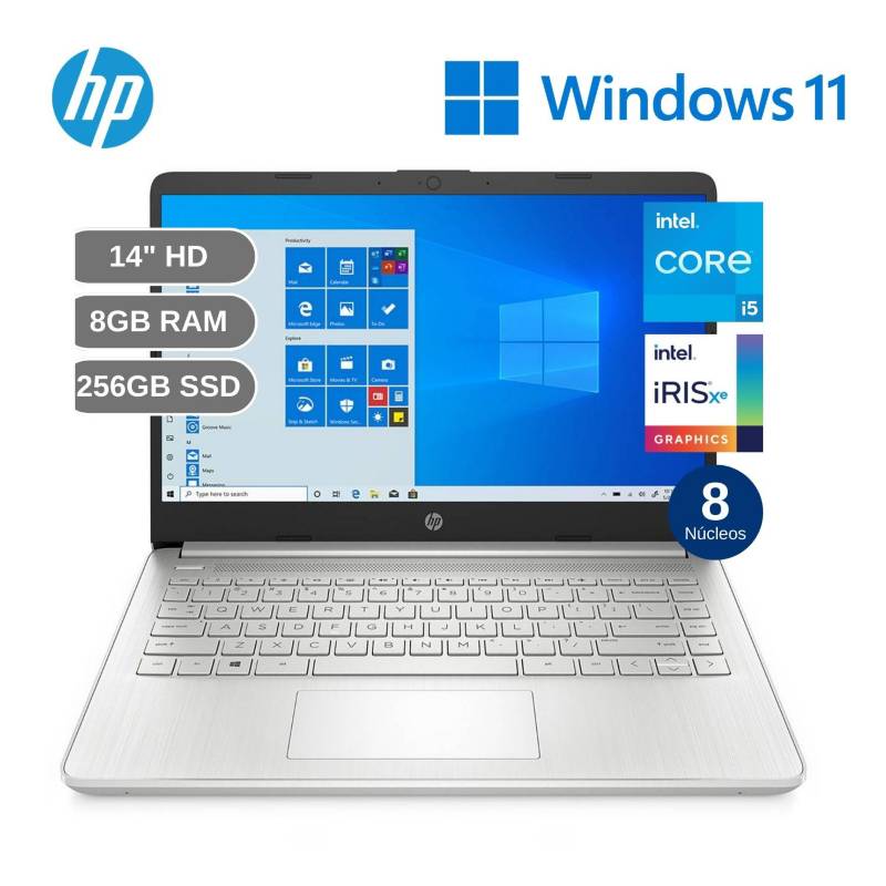 Laptop Hp 14 Dq2536la 14 Hd Intel Core I5 1135g7 8gb Ram 256gb Ssd Win 11 Hp 4602